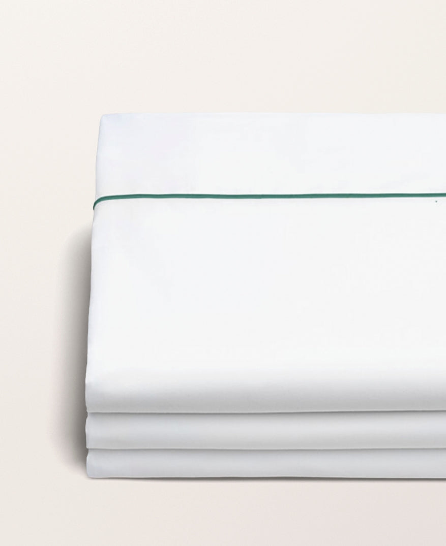Drap plat bourdon percale Bourdon vert anglais