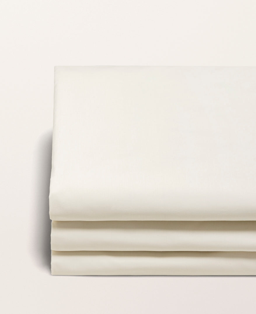 Drap housse percale bonnet 40 cm Ivoire