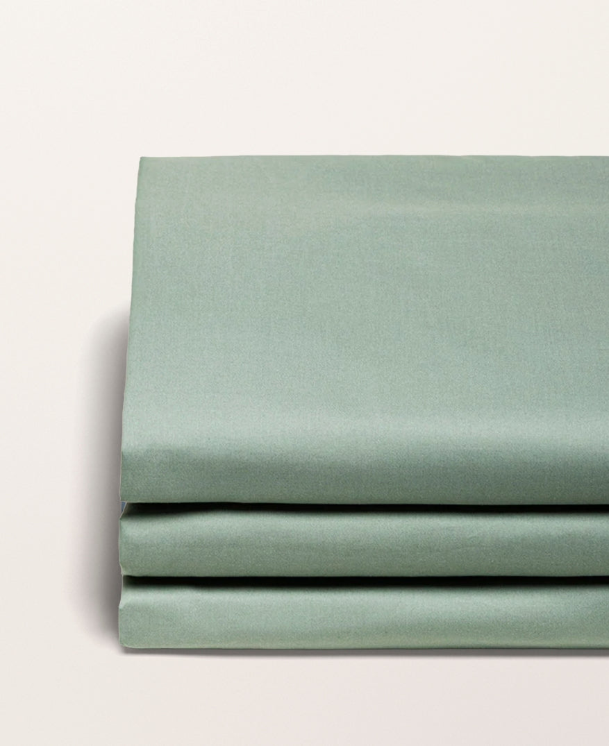 Drap housse satin bonnet 40 cm Vert cendré
