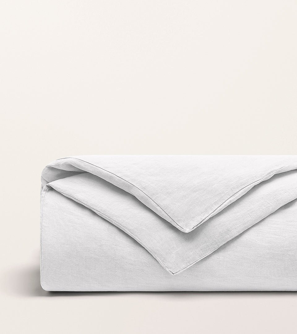 Housse de couette lin lavé Blanc pur
