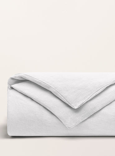 Housse de couette lin lavé Blanc pur