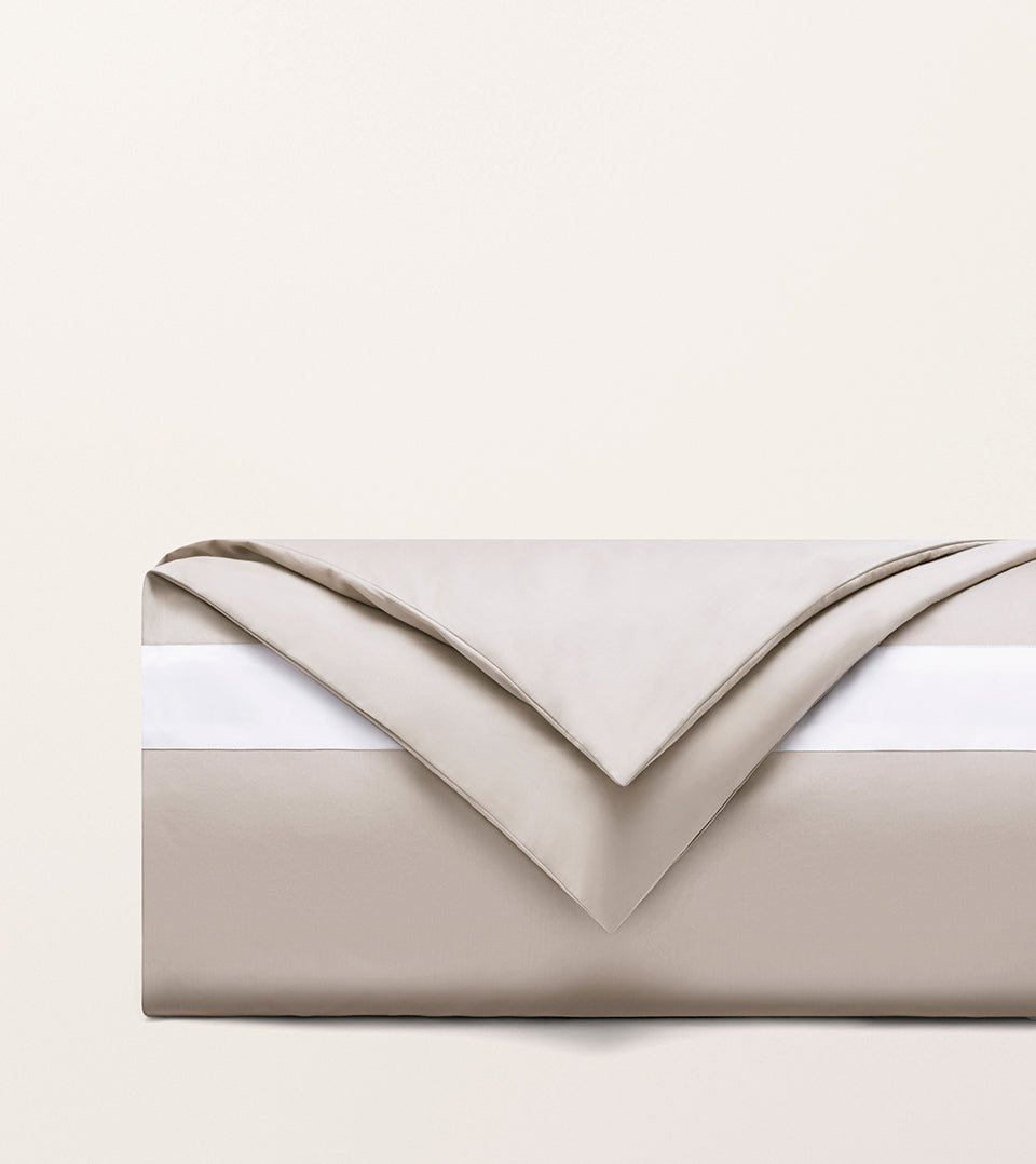 Housse de couette bicolore satin Greige bicolore