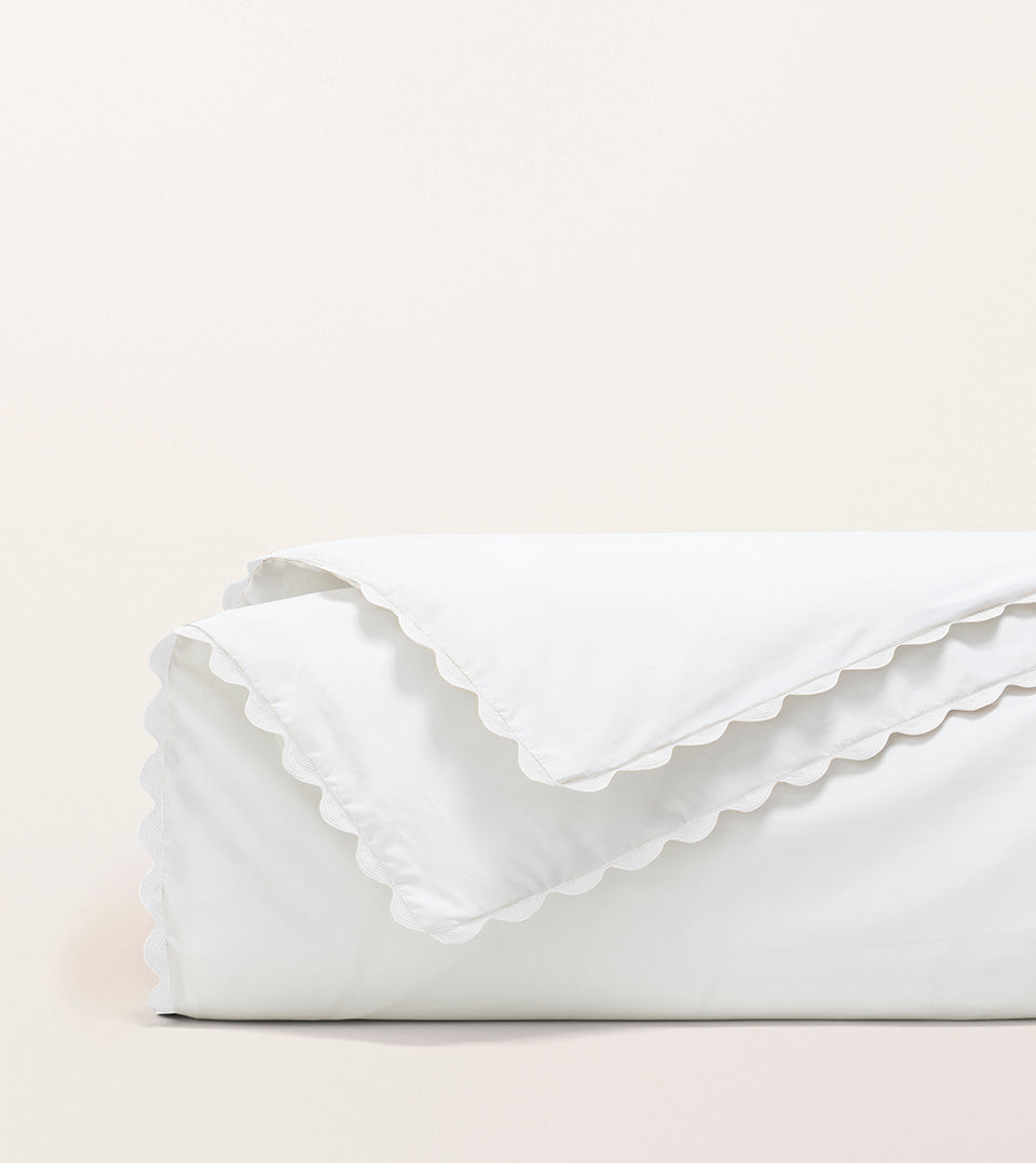 Housse de couette percale serpentine Blanc