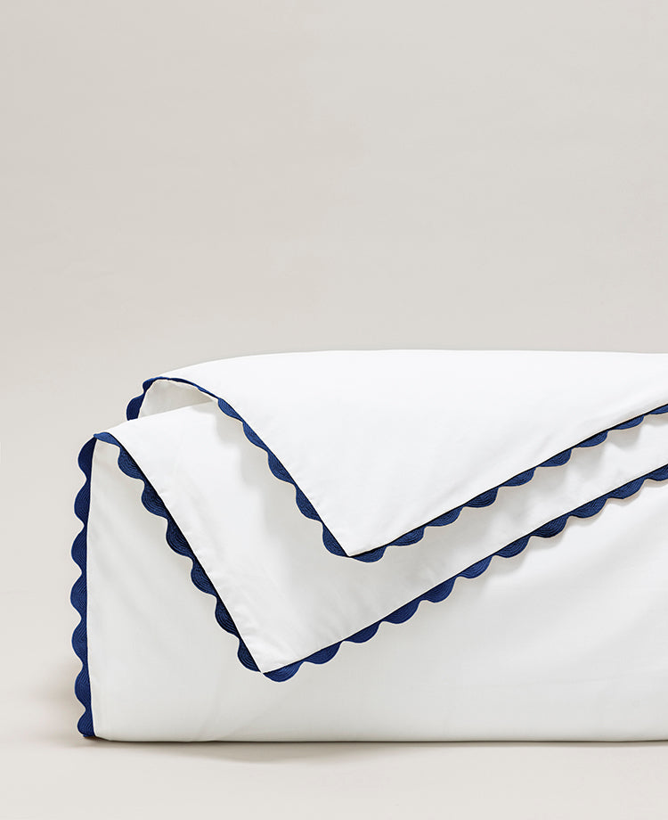 Housse de couette percale serpentine Bleu minuit