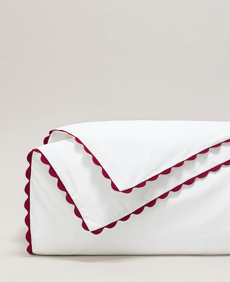 Housse de couette percale serpentine Grenat
