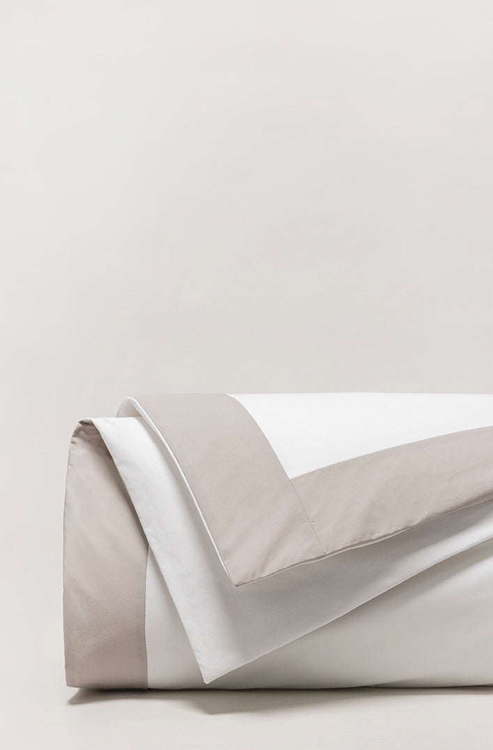 Housse de couette bicolore percale Bicolore greige