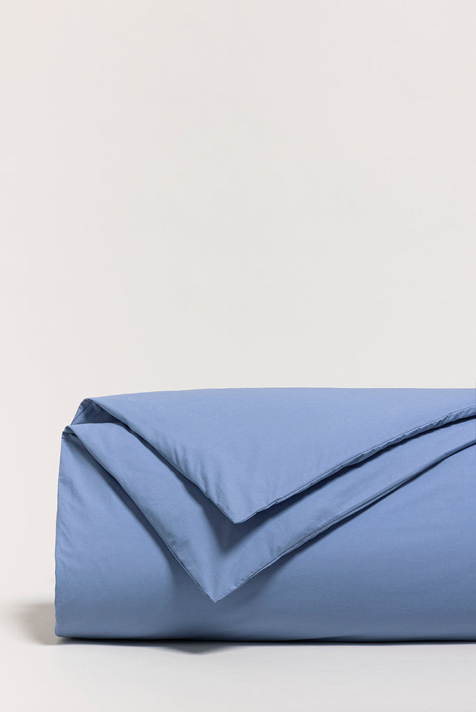 Housse de couette percale unie Bleu turquin