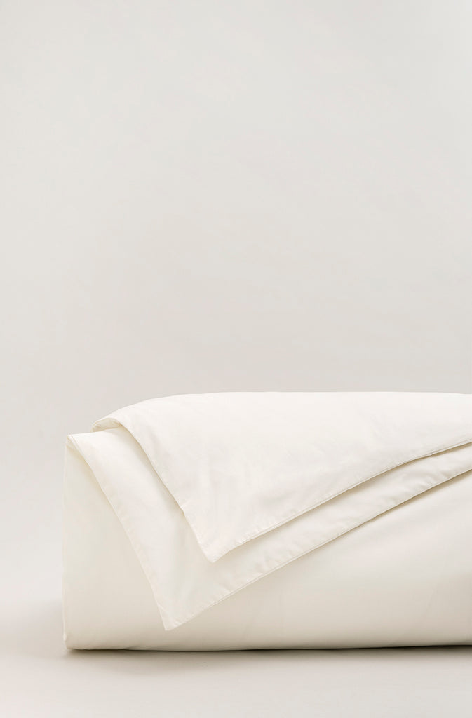 Housse de couette percale unie Ivoire
