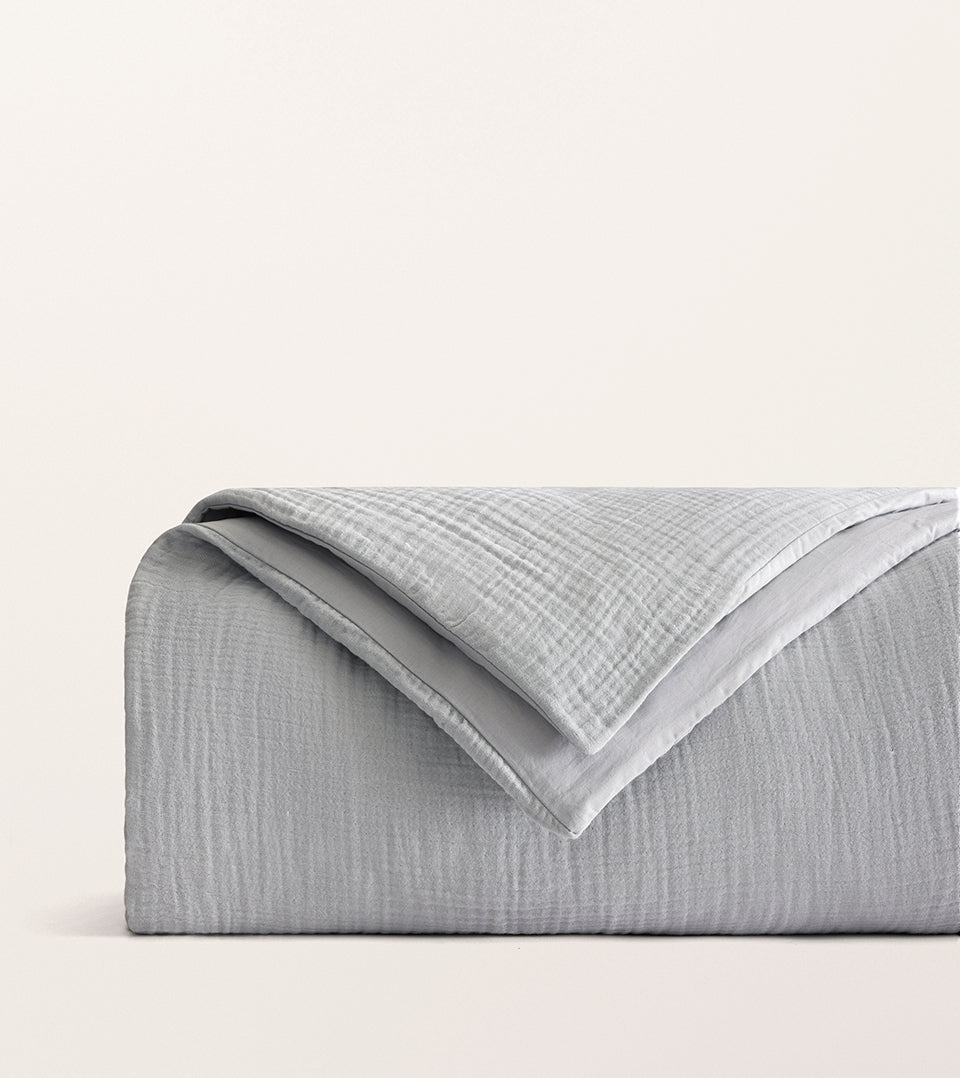 Housse de couette gaze de coton Gris moiré