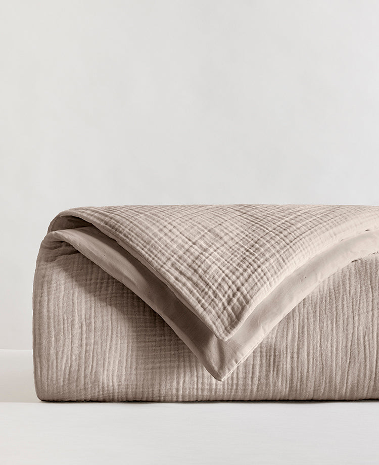 Housse de couette gaze de coton Greige