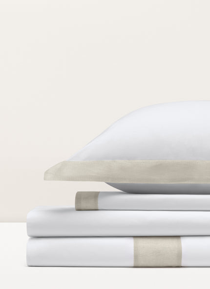 Parure de lit Percale Bande Lin