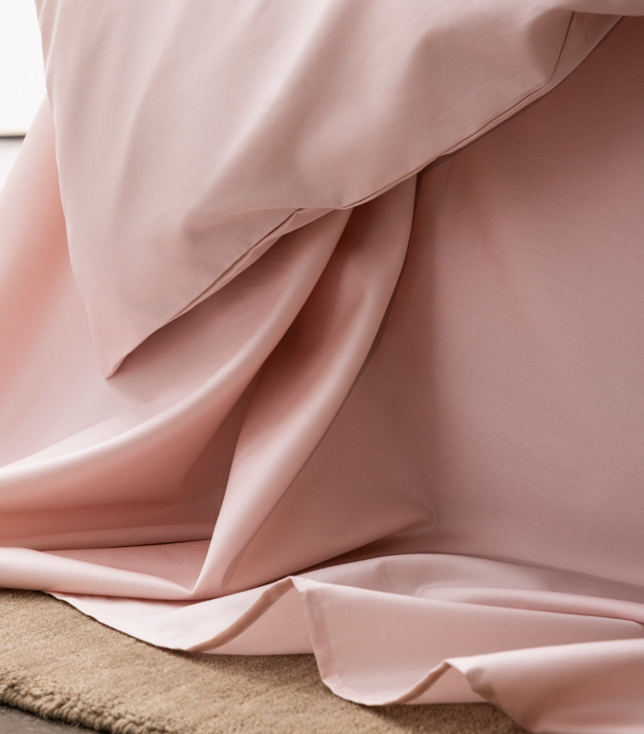 Housse de couette satin unie Rose poudre
