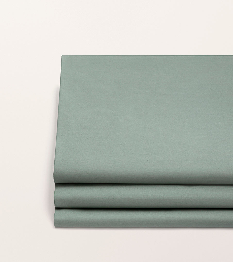 Drap housse percale gaze Vert cendré