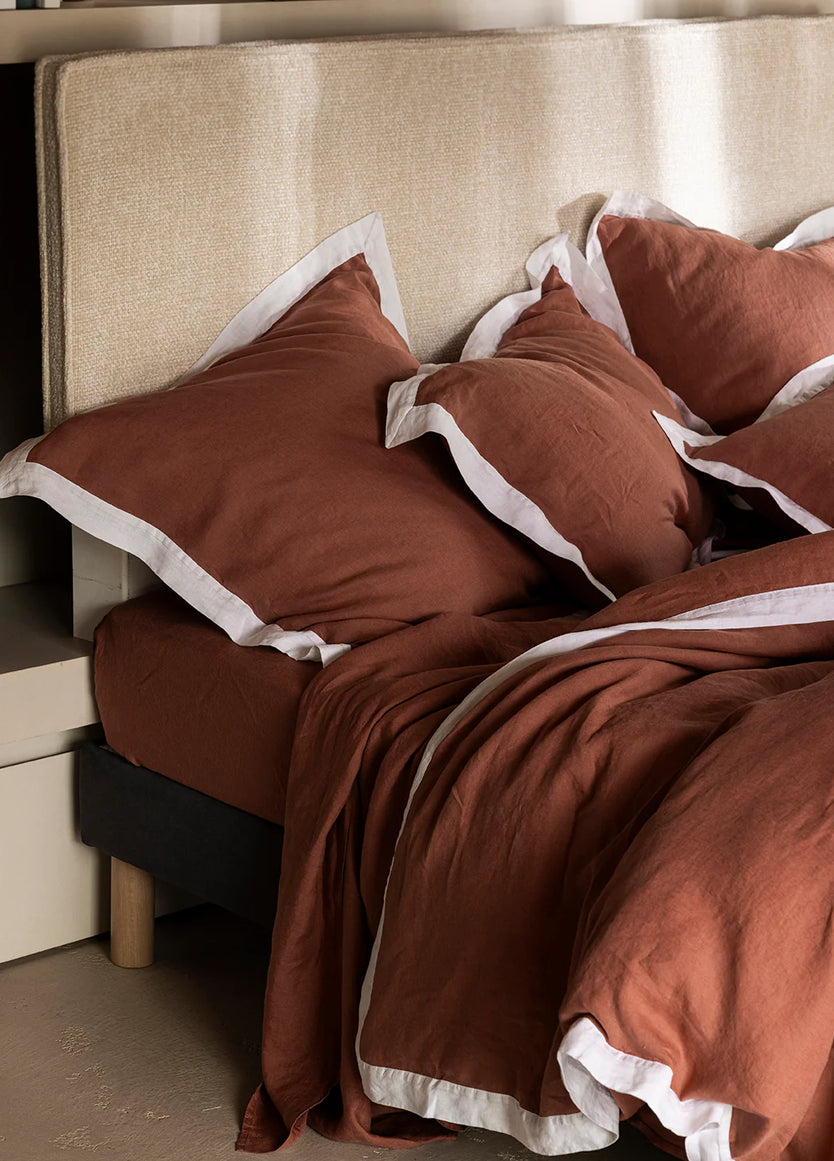 Parure de lit Lin Lavé Français Bicolore