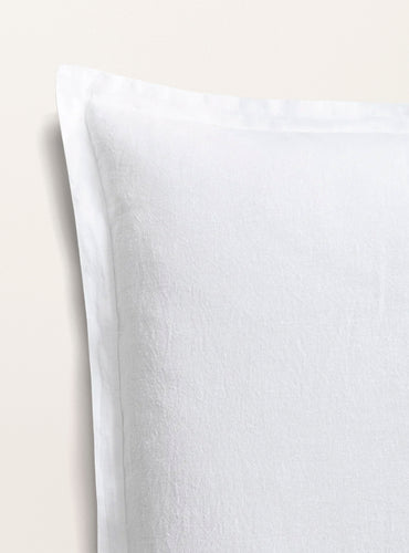 Set de 2 taies d'oreillers lin lavé Blanc pur