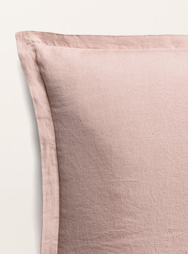 Set de 2 taies d'oreillers lin lavé Rose thé