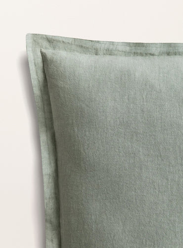 Set de 2 taies d'oreillers lin lavé Vert sauge