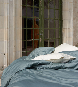 Parure de lit satin unie Vert cendré