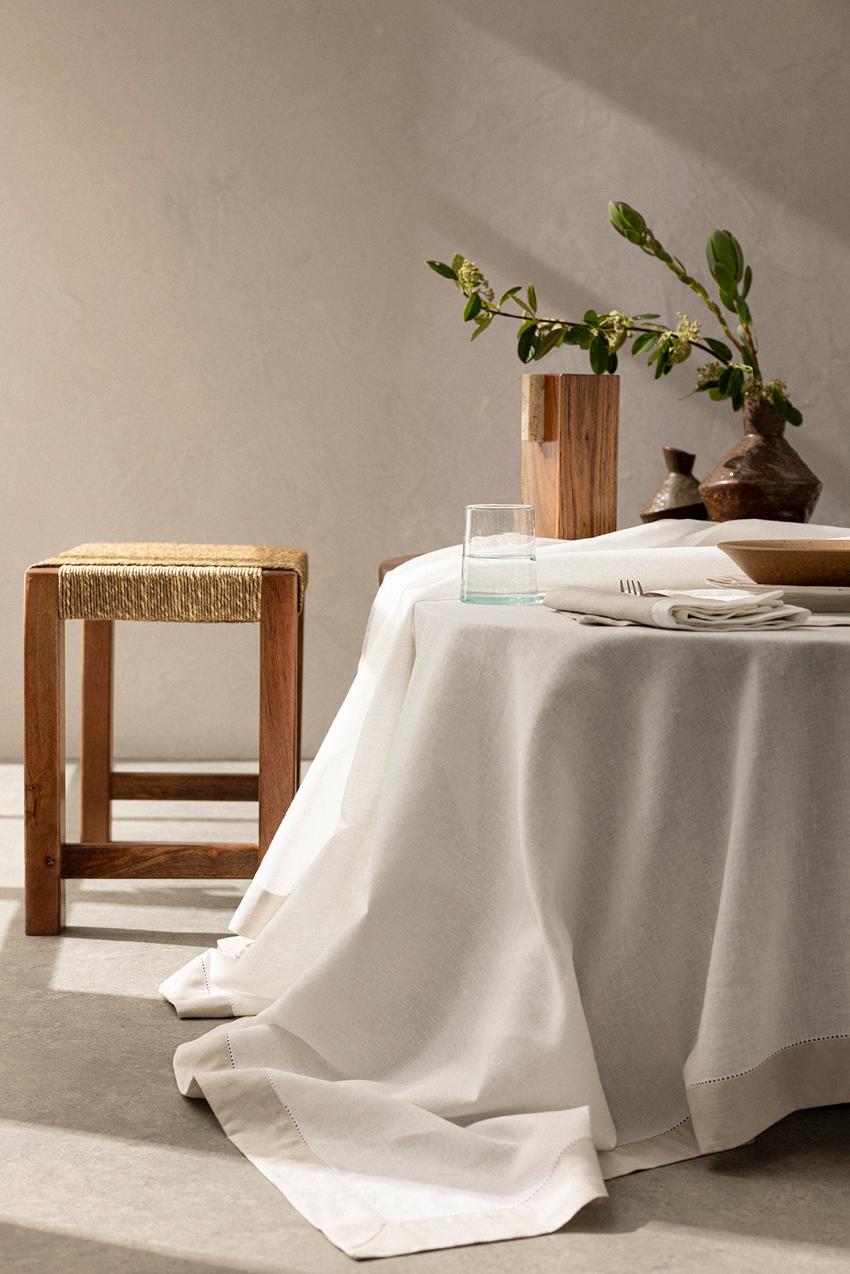 Nappe Unie Anti-taches Ficelle - Le Linge de Jules Nappe Unie Anti-taches Ficelle - Le Linge de Jules