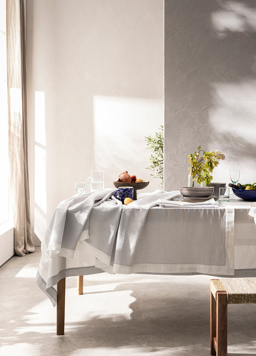 Nappe en lin lavé et coton
