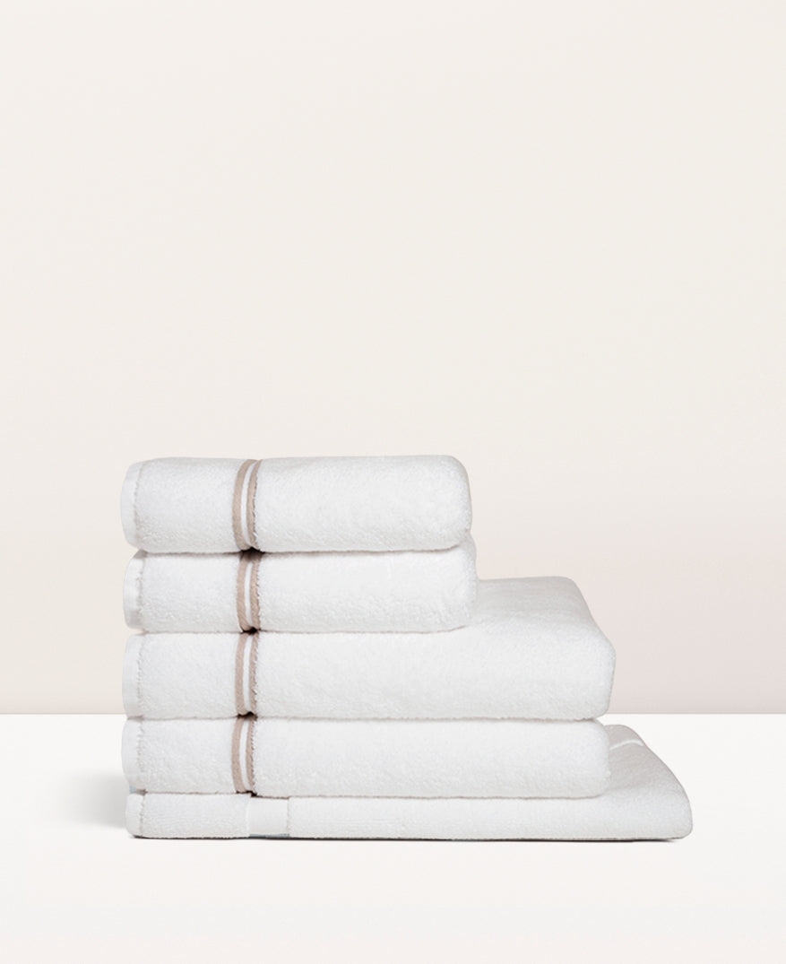 Drap de bain bourdon Blanc beige