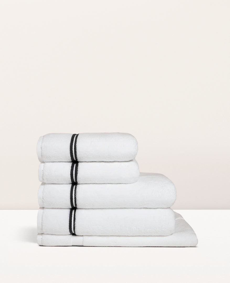 Drap de bain bourdon Blanc noir