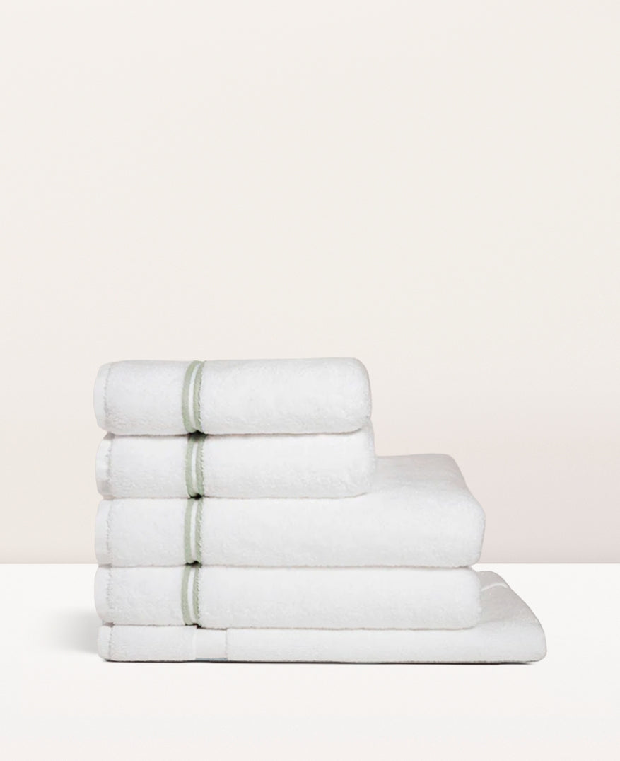 Drap de bain bourdon Blanc vert