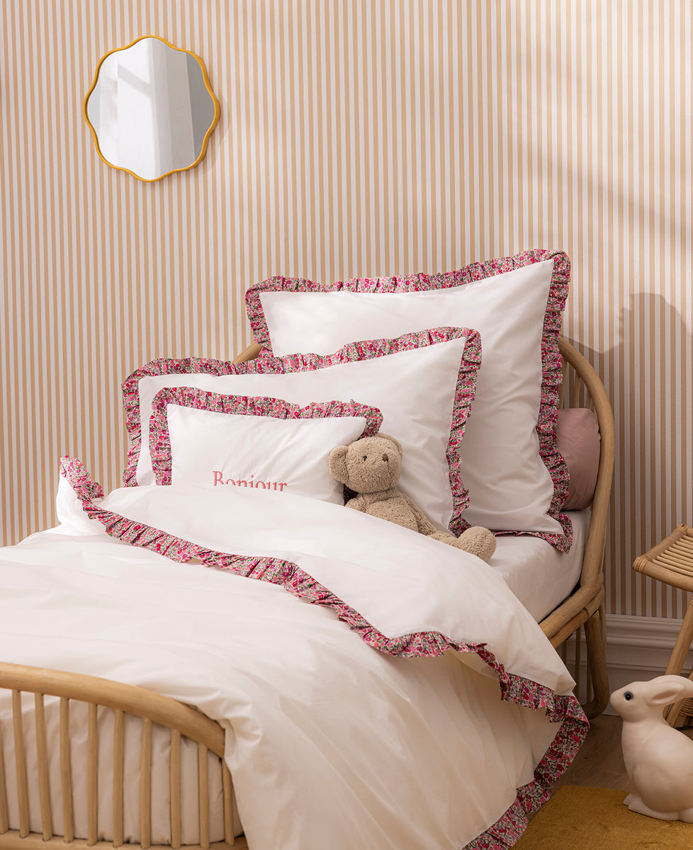 Housse de couette coton 57 fils rose 220x240cm Housse de couette coton 57 fils rose 220x240cm