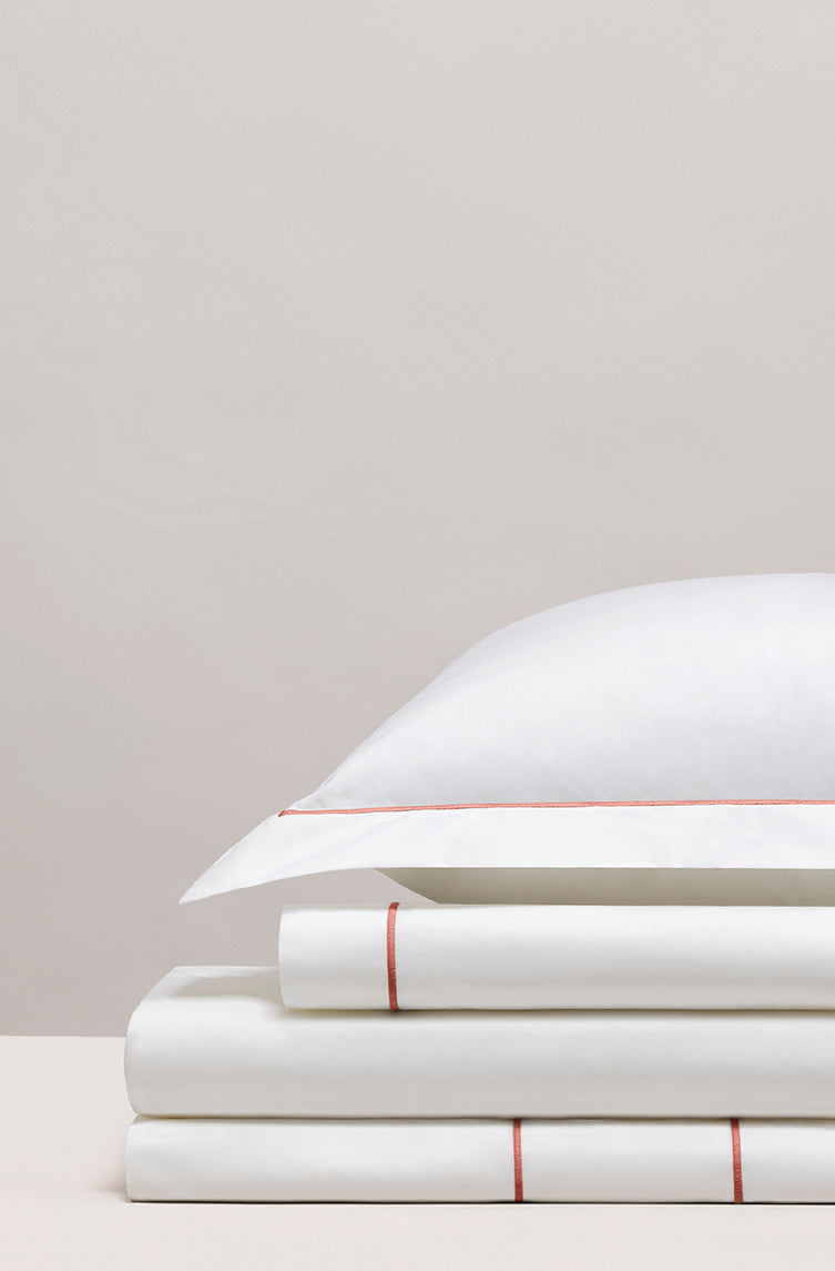 Parure de lit percale bourdon Bourdon sienne