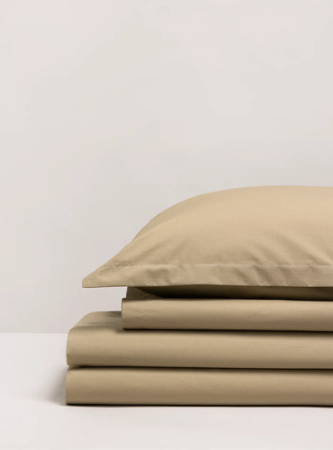 Parure de lit percale unie Blanc frais
