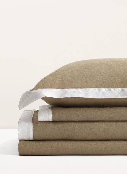 Parure de lit Lin Lavé Français Bicolore