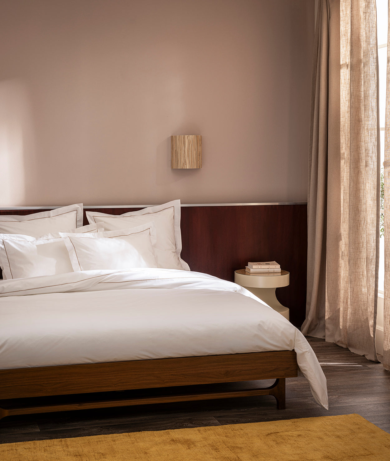 Set de 2 taies d'oreillers bourdon percale Bourdon greige