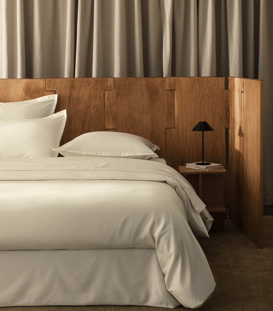 Housse de couette satin unie Ivoire