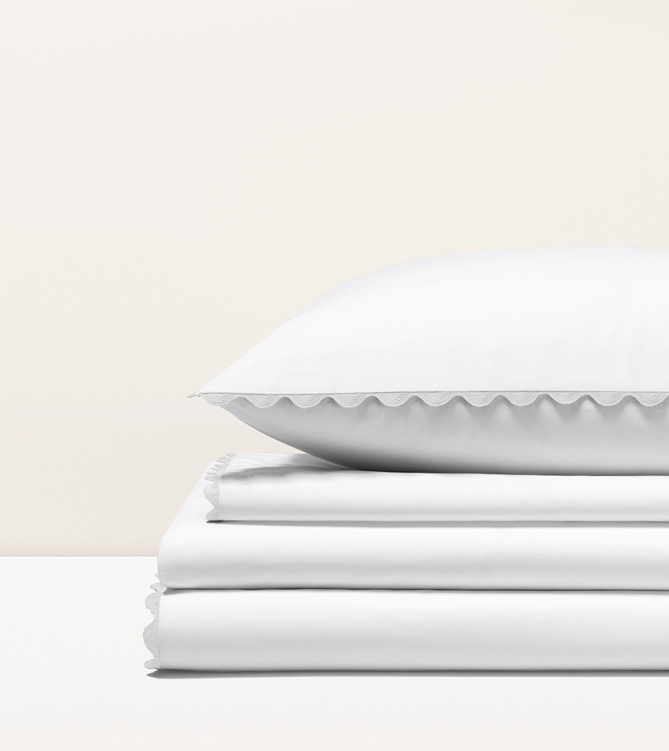 Parure de lit percale serpentine Blanc