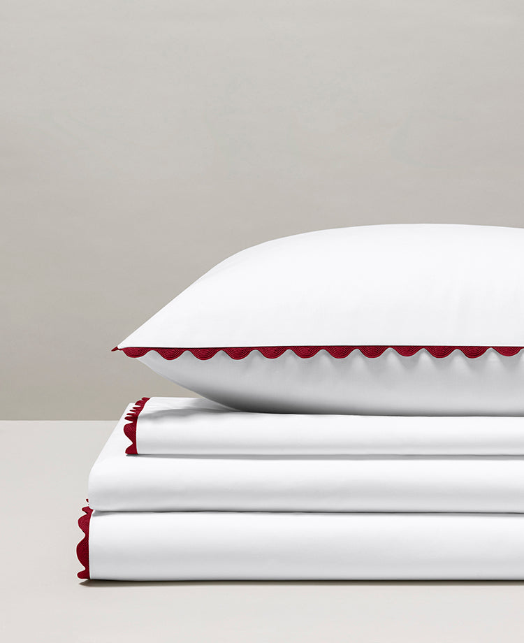 Parure de lit percale serpentine Grenat