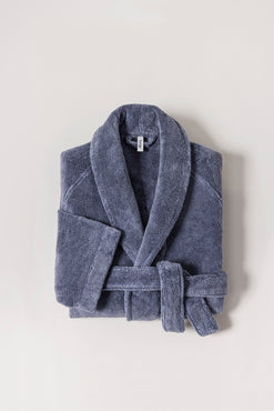 Peignoir de bain uni Bleu orage