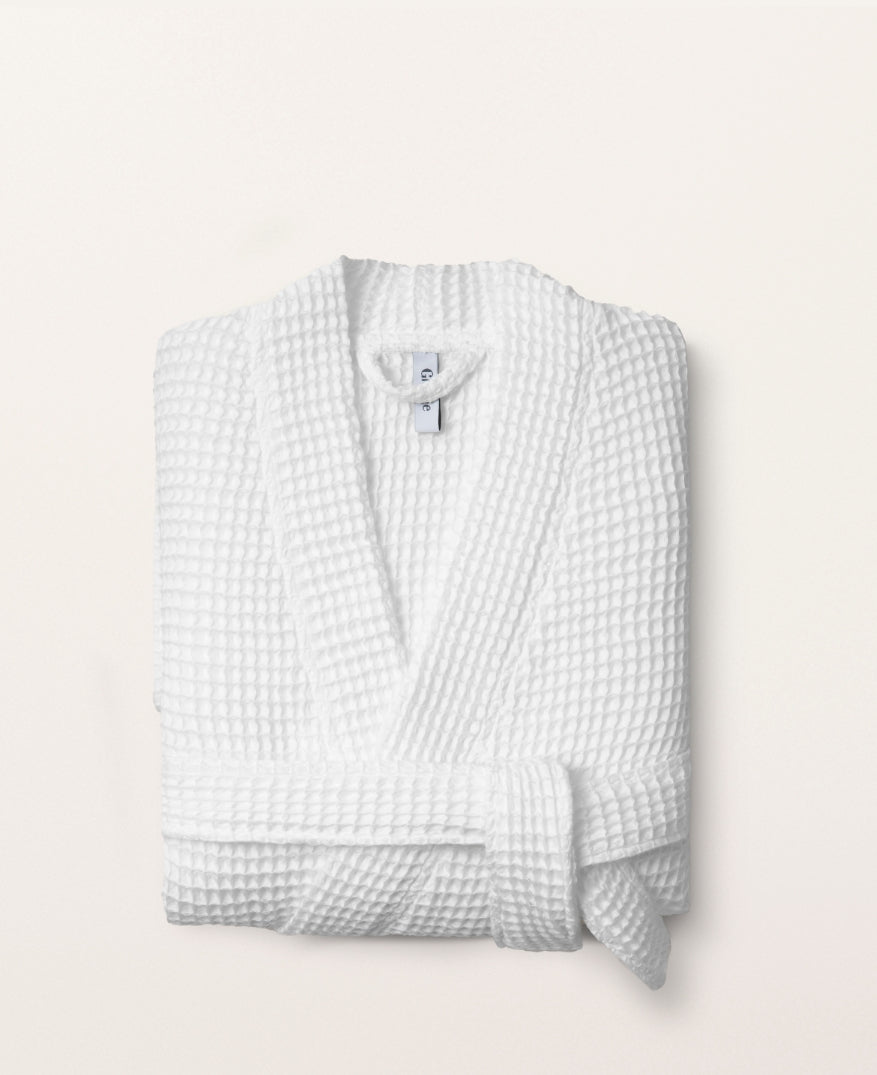 Peignoir de bain en nid d'abeille Blanc nuage