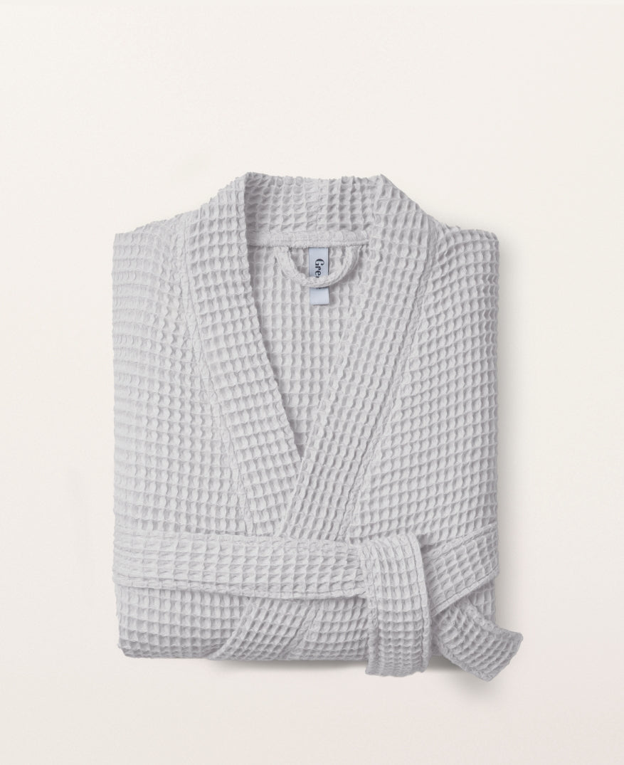 Peignoir de bain en nid d'abeille Gris mineral