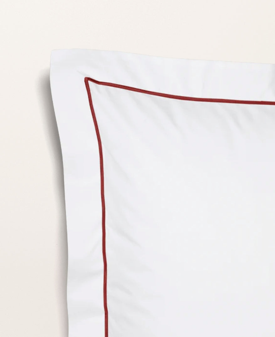 Set de 2 taies d'oreillers bourdon percale Bourdon bordeaux