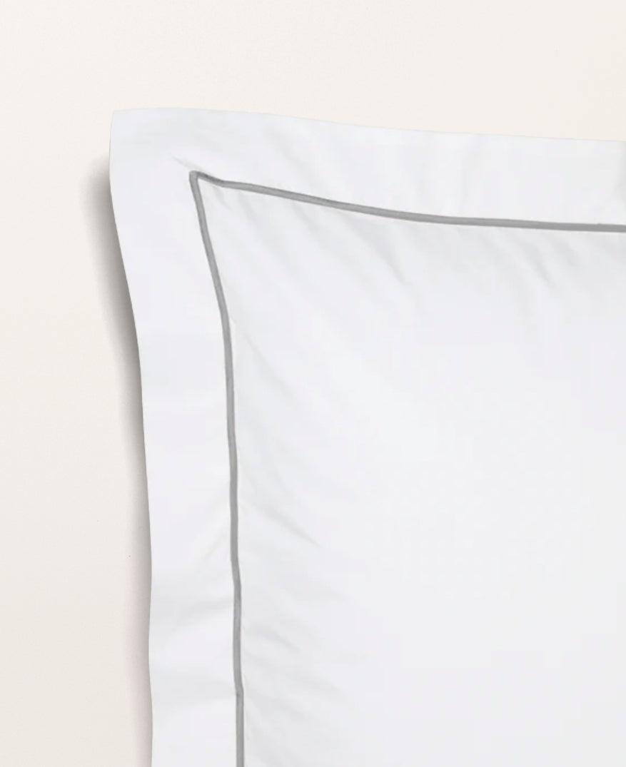 Set de 2 taies d'oreillers bourdon satin Bourdon gris acier