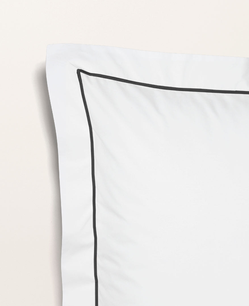 Set de 2 taies d'oreillers bourdon percale Bourdon noir
