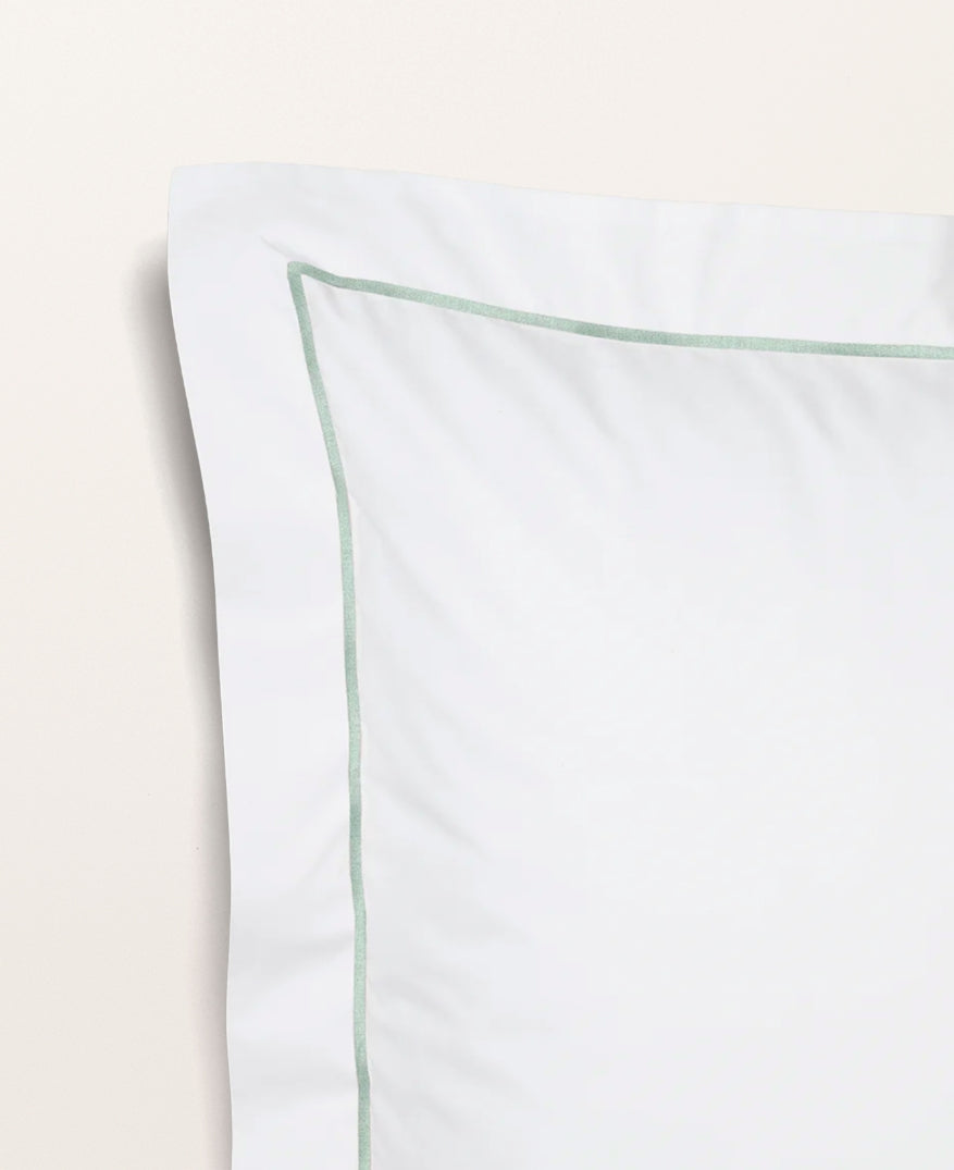 Set de 2 taies d'oreillers bourdon percale Bourdon vert sauge