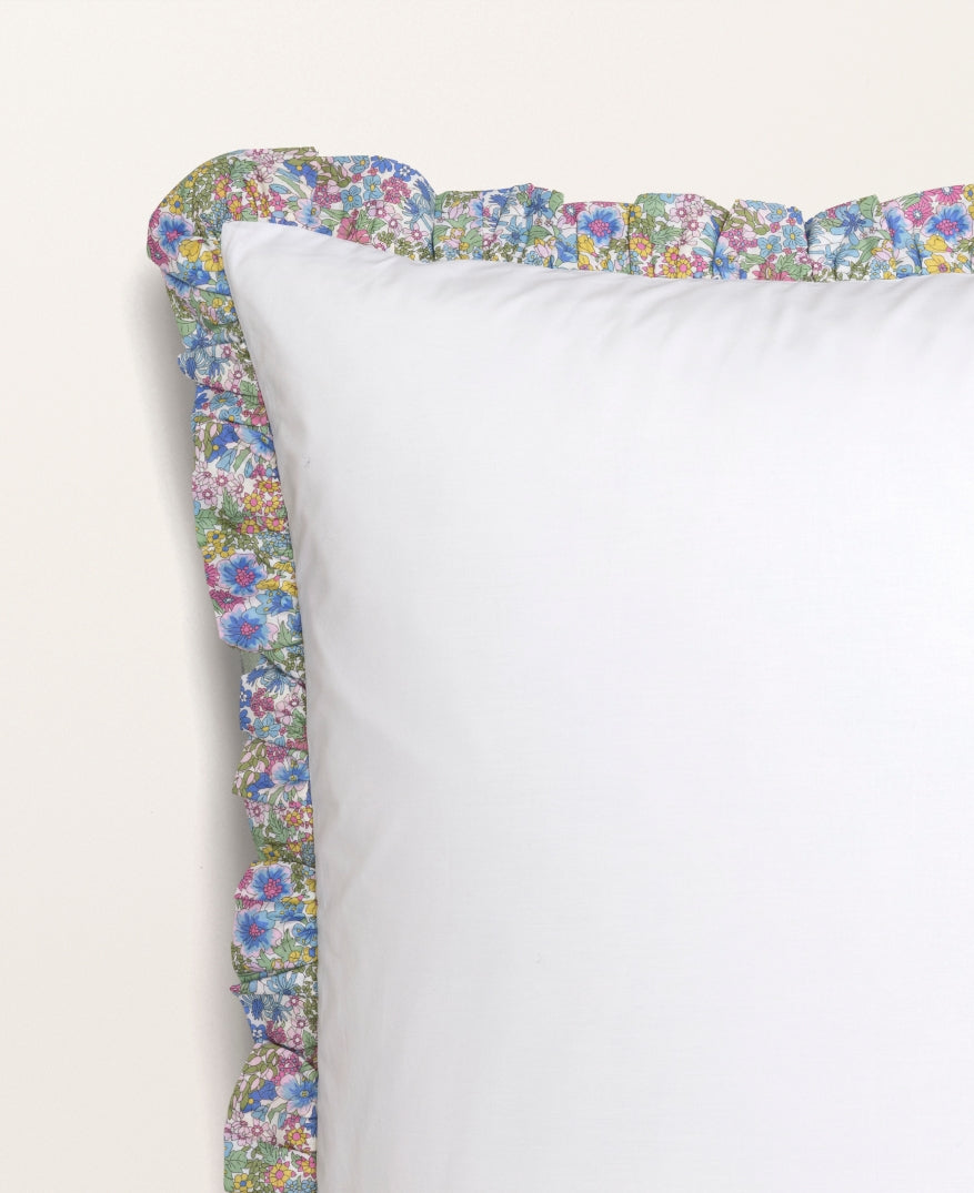 Taie d'oreiller percale enfant liberty Fleuri bleu