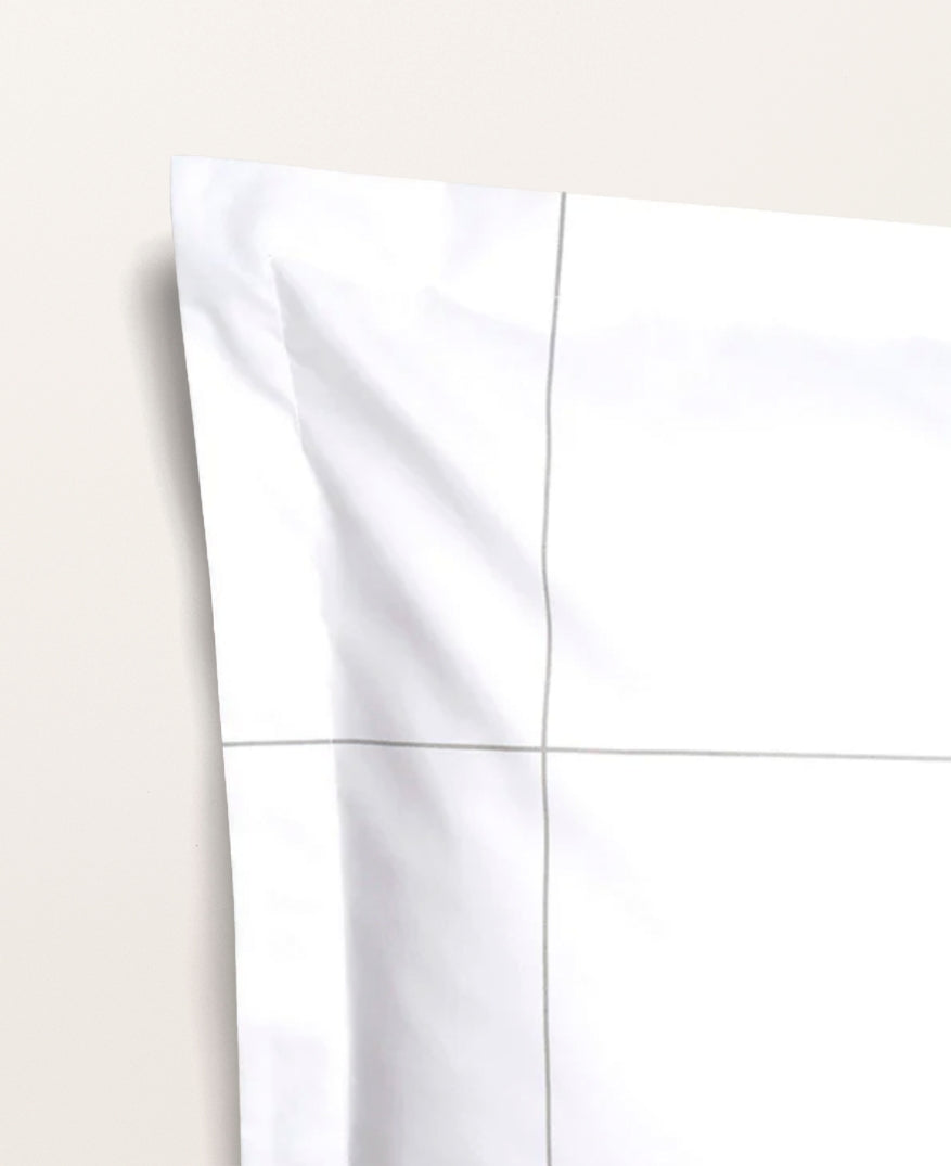 Set de 2 taies d'oreiller percale imprimé Grand carreaux