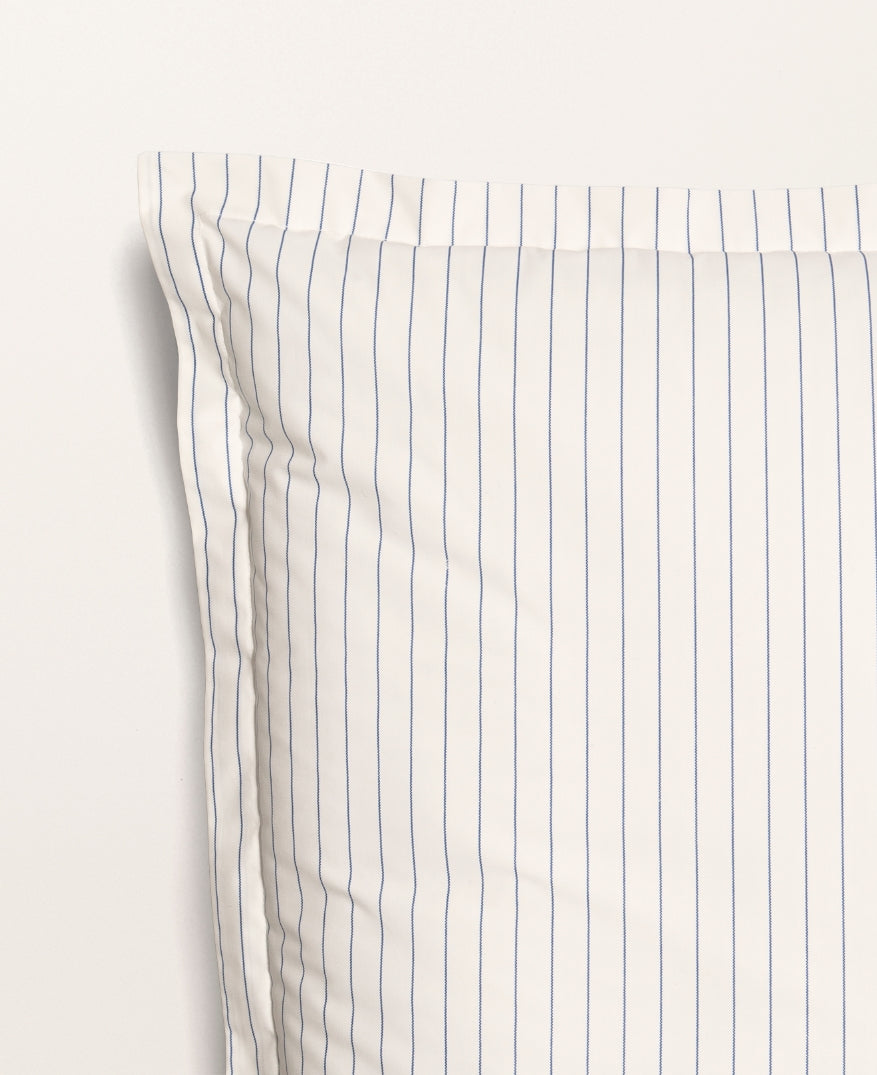 Set de 2 taies d'oreiller percale imprimé Rayé bleu