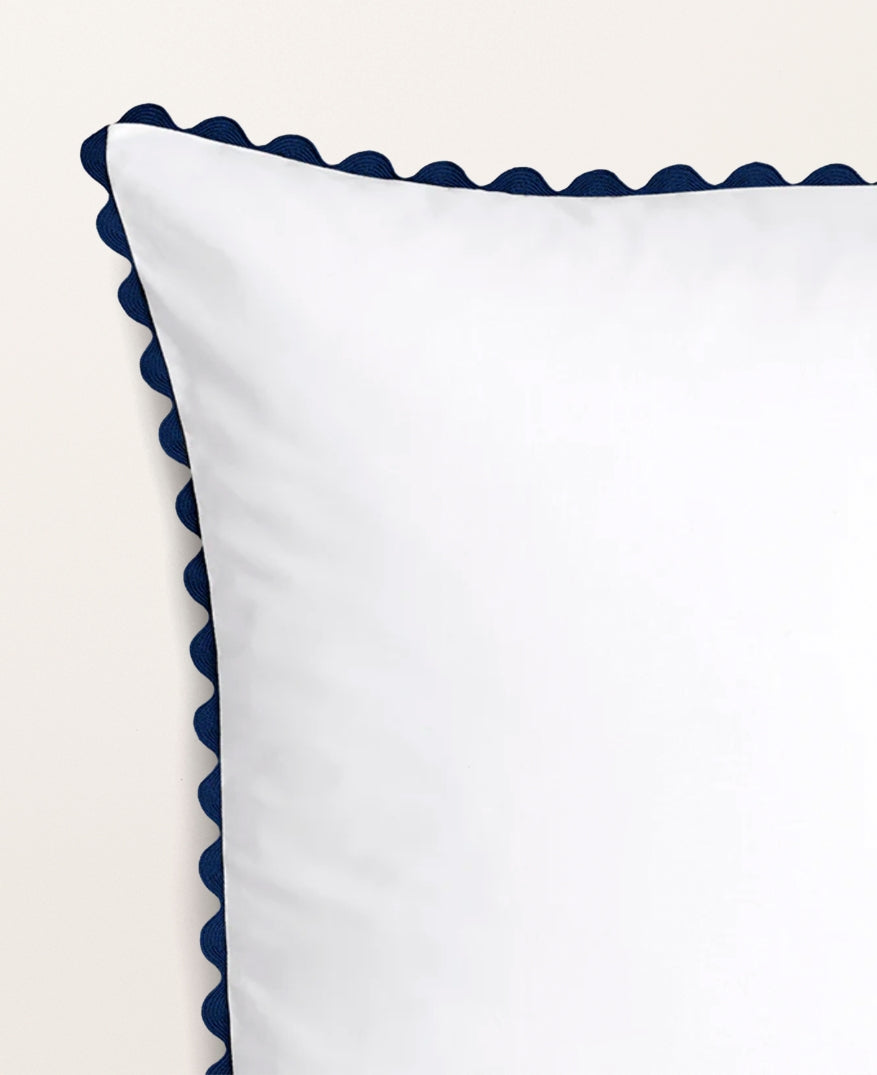 Set de 2 taies d'oreillers percale serpentine Bleu minuit