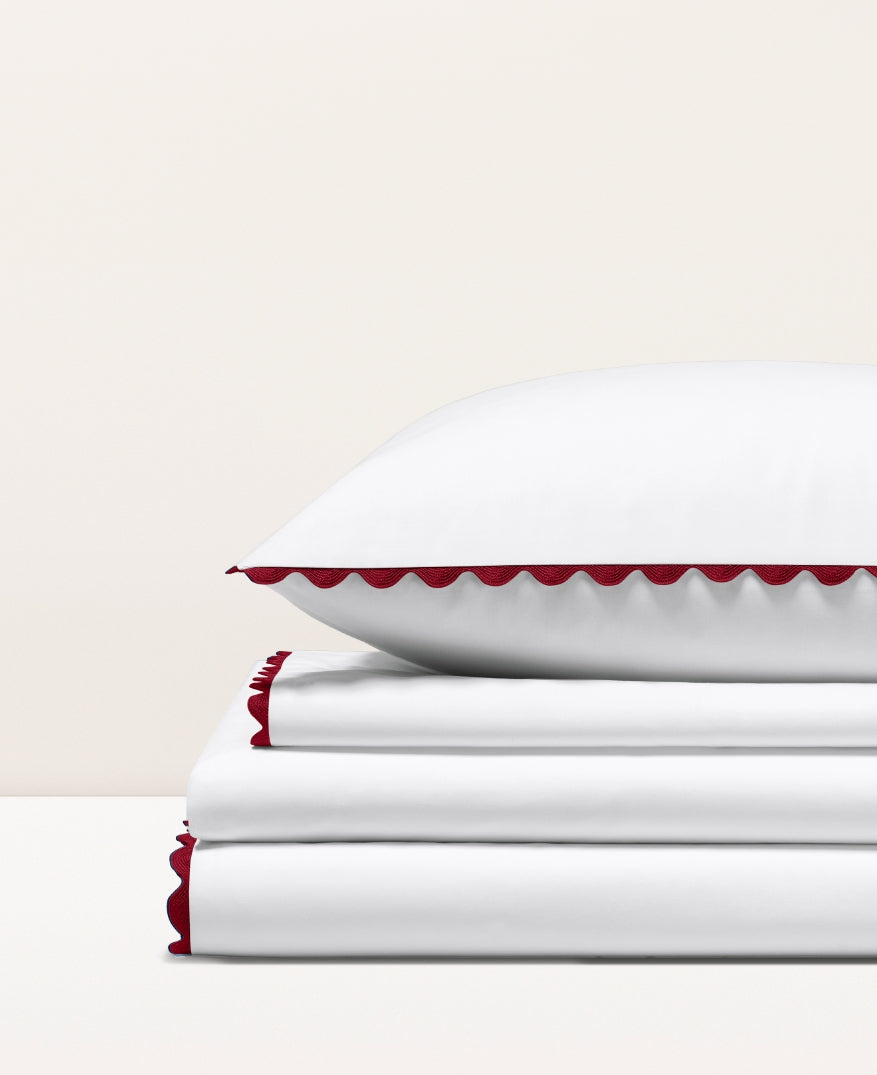 Parure de lit percale serpentine Grenat