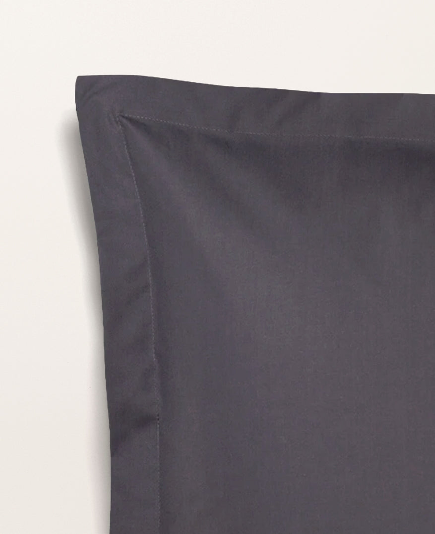 Set de 2 taies d'oreillers percale Gris graphite