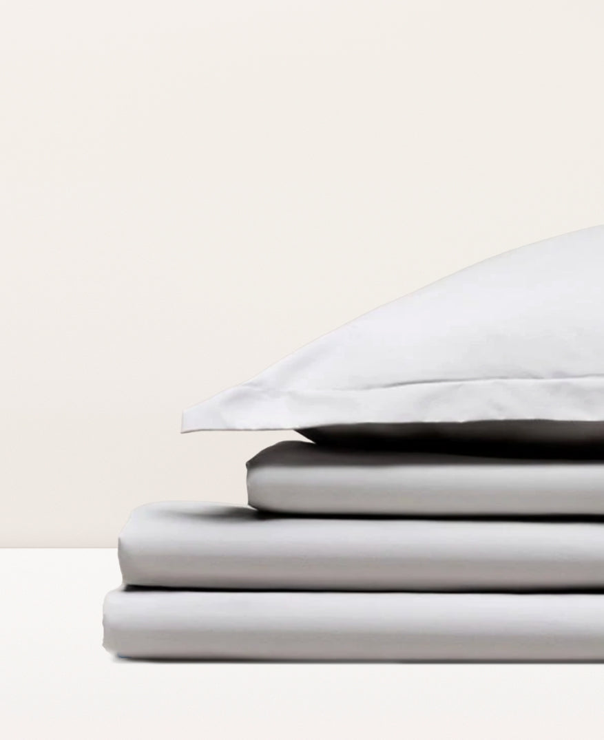 Parure de lit percale unie Gris moiré