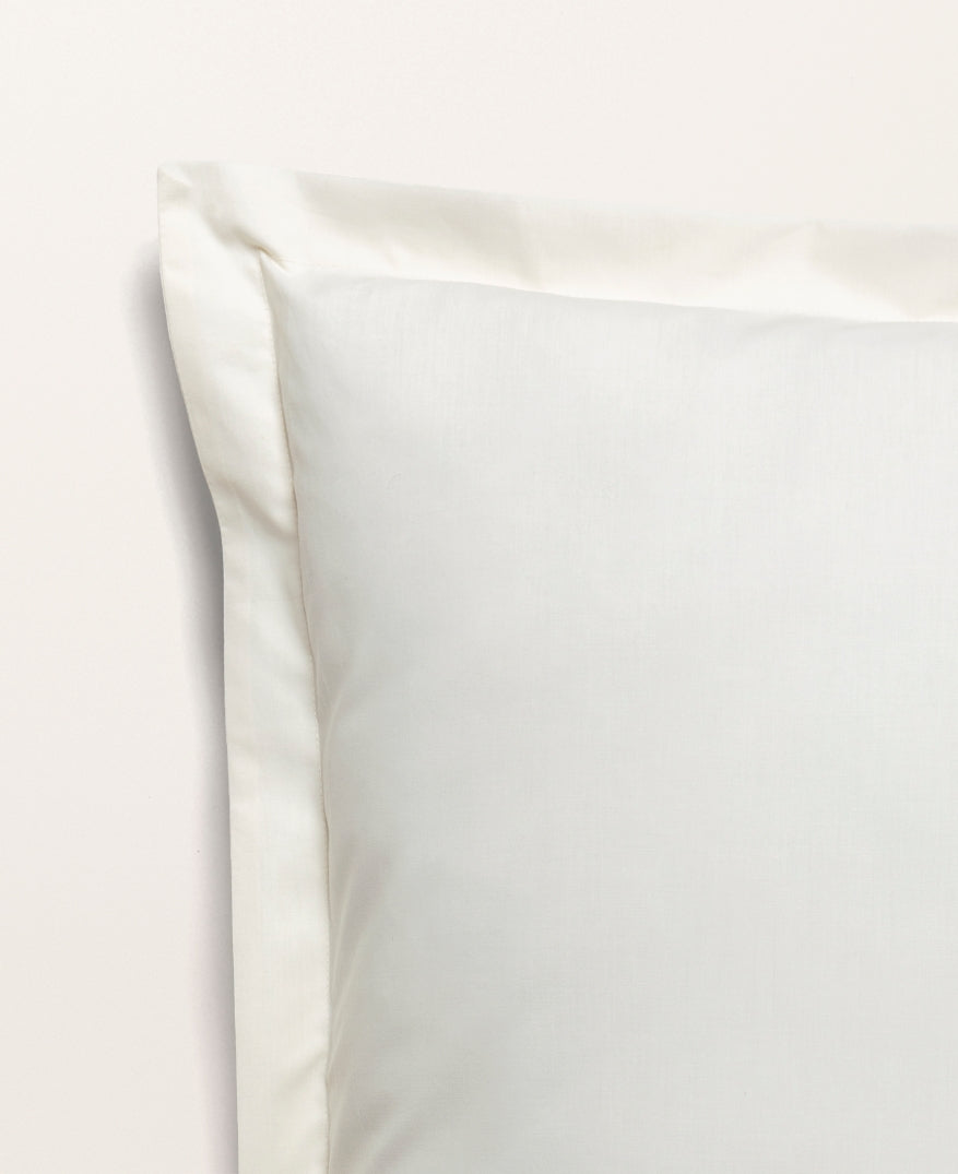 Set de 2 taies d'oreillers percale Ivoire